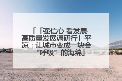 「强信心 看发展·高质量发展调研行」平凉：让城市变成一块会“呼吸”的海绵