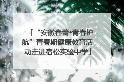 “安徽春蕾•青春护航”青春期健康教育活动走进宿松实验中学