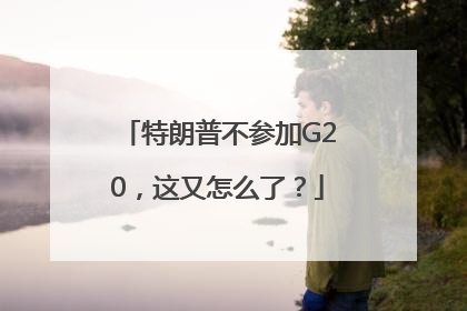 特朗普不参加G20，这又怎么了？