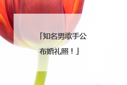 知名男歌手公布婚礼照！