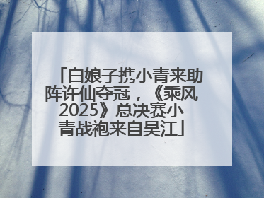 白娘子携小青来助阵许仙夺冠，《乘风2025》总决赛小青战袍来自吴江