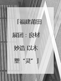 福建莆田展团：良材妙造 以木塑“灵”
