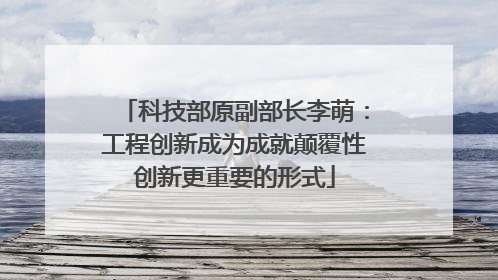 科技部原副部长李萌：工程创新成为成就颠覆性创新更重要的形式