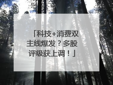 科技+消费双主线爆发？多股评级获上调！