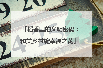 稻香里的文明密码：和美乡村绽幸福之花