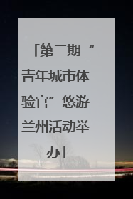第二期“青年城市体验官”悠游兰州活动举办