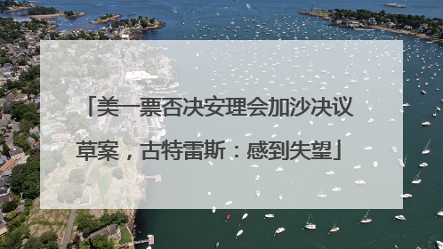 美一票否决安理会加沙决议草案，古特雷斯：感到失望