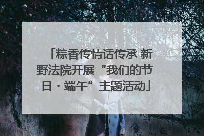 粽香传情话传承 新野法院开展“我们的节日・端午”主题活动