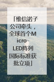 维信诺子公司牵头，全球首个Micro-LED阵列国际标准获批立项