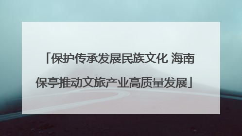 保护传承发展民族文化 海南保亭推动文旅产业高质量发展