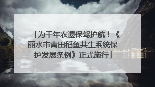 为千年农遗保驾护航！《丽水市青田稻鱼共生系统保护发展条例》正式施行