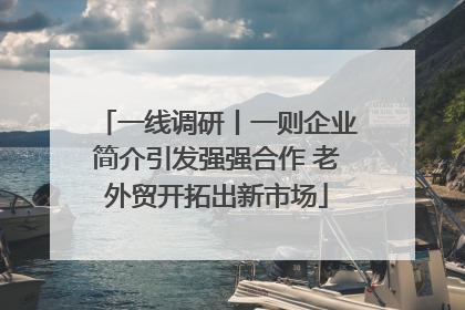 一线调研丨一则企业简介引发强强合作 老外贸开拓出新市场