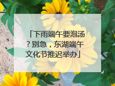 下雨端午要泡汤？别急，东湖端午文化节推迟举办