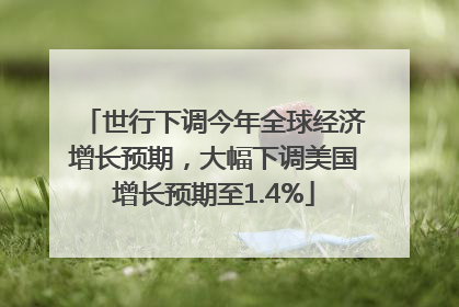 世行下调今年全球经济增长预期，大幅下调美国增长预期至1.4%