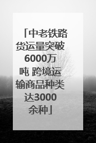 中老铁路货运量突破6000万吨 跨境运输商品种类达3000余种