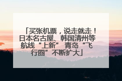 买张机票，说走就走！日本名古屋、韩国清州等航线“上新” 青岛“飞行圈”不断扩大