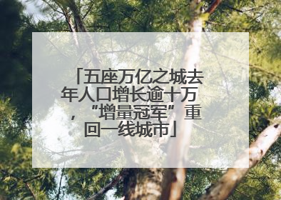 五座万亿之城去年人口增长逾十万，“增量冠军”重回一线城市