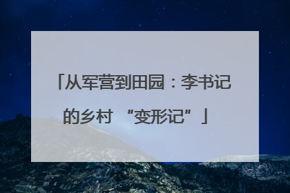 从军营到田园：李书记的乡村 “变形记”