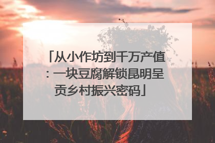 从小作坊到千万产值：一块豆腐解锁昆明呈贡乡村振兴密码
