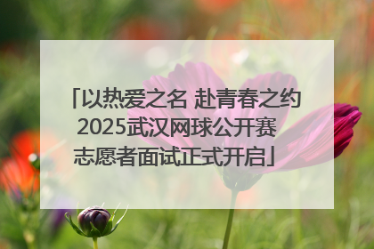 以热爱之名 赴青春之约 2025武汉网球公开赛志愿者面试正式开启