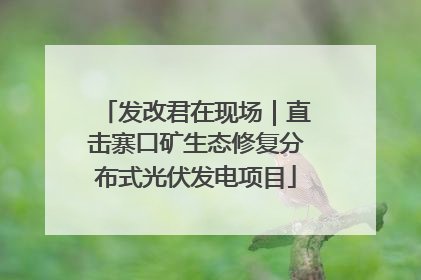 发改君在现场｜直击寨口矿生态修复分布式光伏发电项目