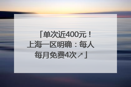 单次近400元!上海一区明确:每人每月免费4次↗