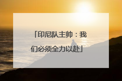 印尼队主帅：我们必须全力以赴