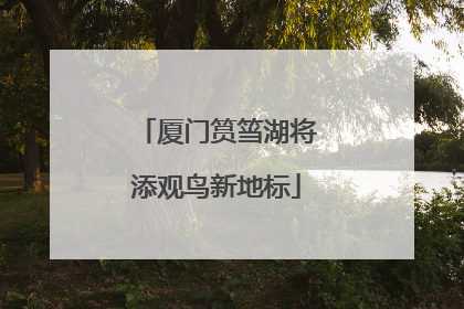 厦门筼筜湖将添观鸟新地标