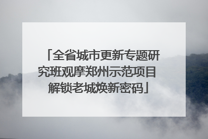 全省城市更新专题研究班观摩郑州示范项目 解锁老城焕新密码