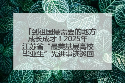 到祖国最需要的地方成长成才！2025年江苏省“最美基层高校毕业生”先进事迹巡回宣讲会在宁启动