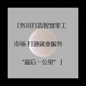 务川打造智慧零工市场 打通就业服务“最后一公里”