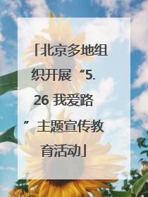 北京多地组织开展“5.26 我爱路”主题宣传教育活动