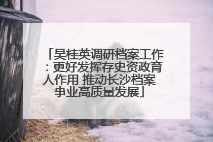 吴桂英调研档案工作：更好发挥存史资政育人作用 推动长沙档案事业高质量发展