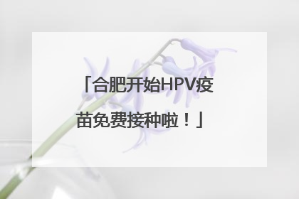合肥开始HPV疫苗免费接种啦！