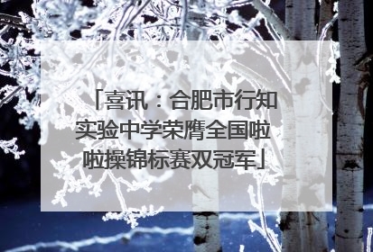 喜讯：合肥市行知实验中学荣膺全国啦啦操锦标赛双冠军