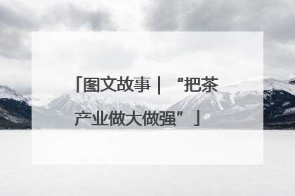 图文故事｜“把茶产业做大做强”