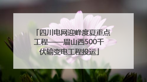 四川电网迎峰度夏重点工程——眉山西500千伏输变电工程投运