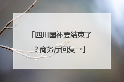 四川国补要结束了？商务厅回复→