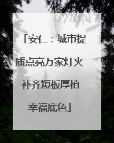 安仁：城市提质点亮万家灯火 补齐短板厚植幸福底色