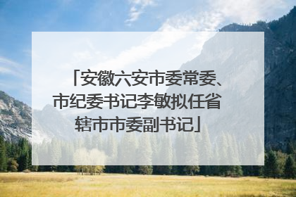 安徽六安市委常委、市纪委书记李敏拟任省辖市市委副书记