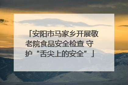 安阳市马家乡开展敬老院食品安全检查 守护“舌尖上的安全”