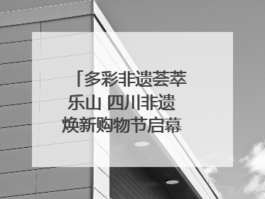 多彩非遗荟萃乐山 四川非遗焕新购物节启幕｜镜观四川