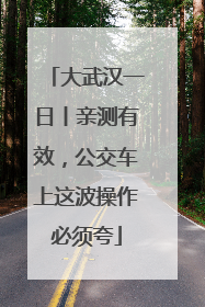 大武汉一日丨亲测有效，公交车上这波操作必须夸