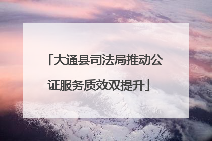 大通县司法局推动公证服务质效双提升