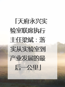 天府永兴实验室联席执行主任梁斌：落实从实验室到产业发展的最后一公里