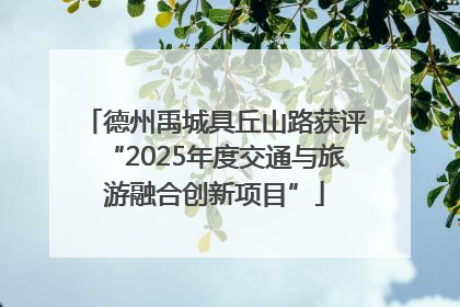 德州禹城具丘山路获评“2025年度交通与旅游融合创新项目”