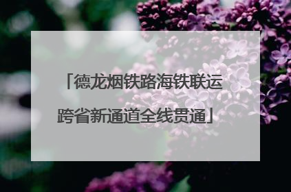 德龙烟铁路海铁联运跨省新通道全线贯通