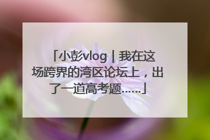 小彭vlog｜我在这场跨界的湾区论坛上，出了一道高考题……