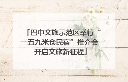 巴中文旅示范区举行“一五九米仓民宿”推介会 开启文旅新征程