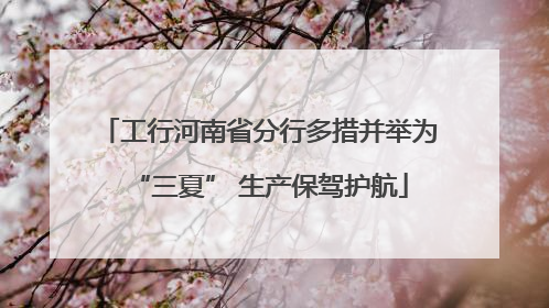 工行河南省分行多措并举为“三夏” 生产保驾护航